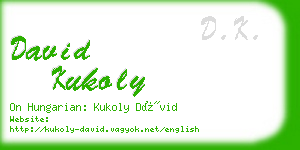 david kukoly business card